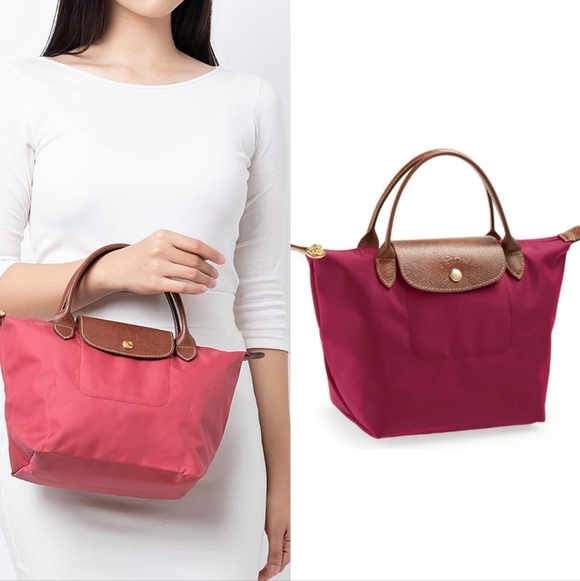 Longchamp Handbags - Longchamp Pink and Brown Tote Bag